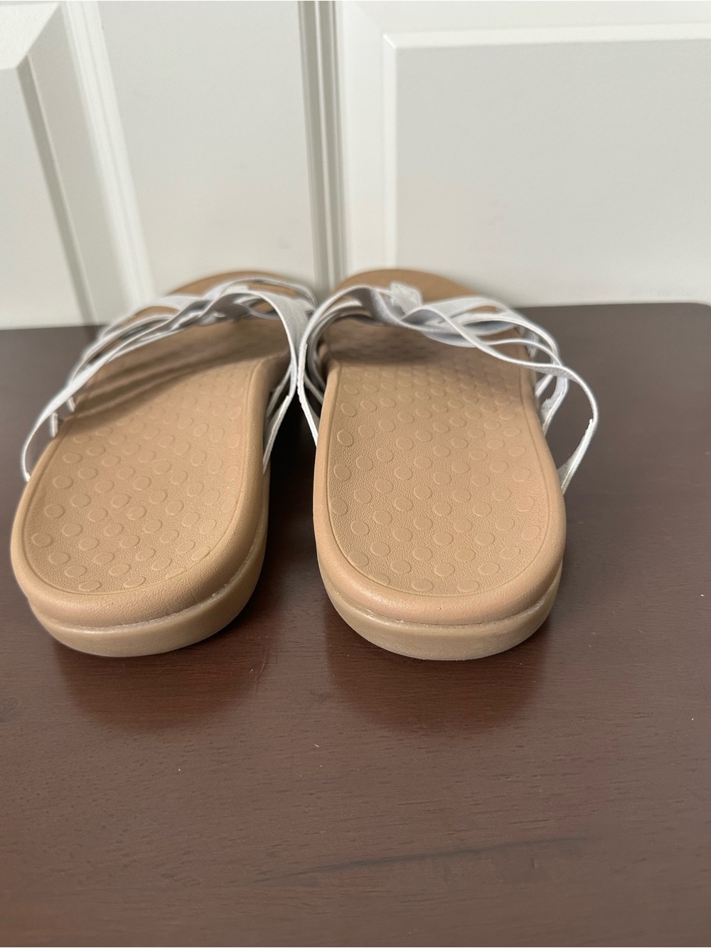 Vionic Women's Stretch Woven Sandals Silver Grey Size 9 Walking Comfort Arch - Picture 5 of 10